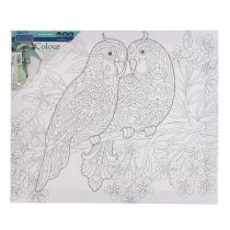 Icon 250x300mm Colour My Canvas - Love Birds