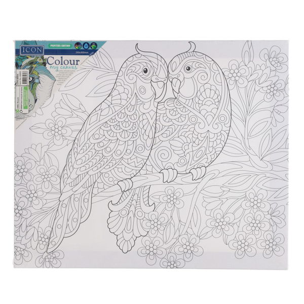 Icon 250x300mm Colour My Canvas - Love Birds