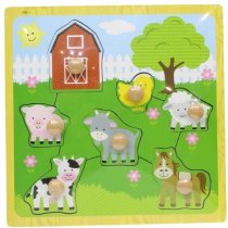 Easy Grab Wooden Puzzle-Farm , 7 pcs