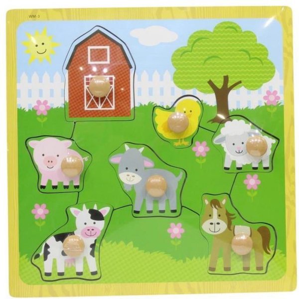 Easy Grab Wooden Puzzle-Farm , 7 pcs