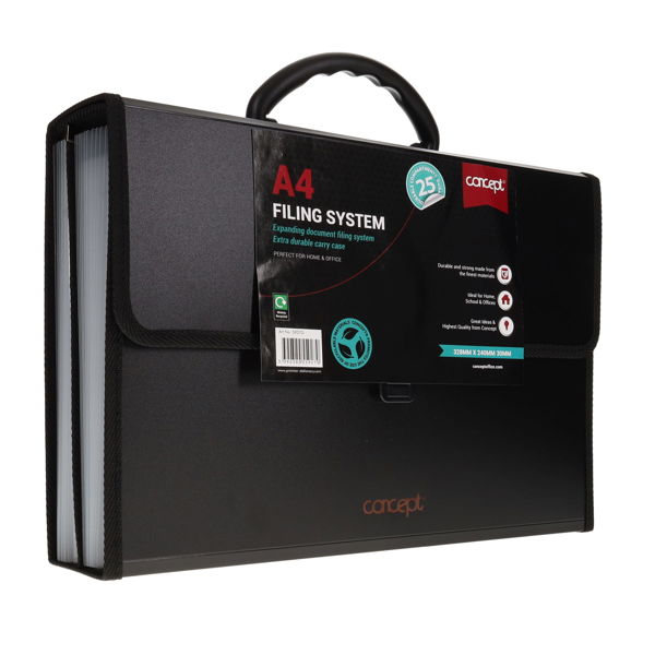 Concept Foolscap 26 Pocket Expanding Document Carry Case