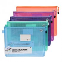 Premto Pastel A4+ Extra Durable Mesh Storage Wallet - 5 Asst