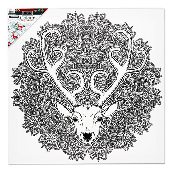 Icon 500x500mm Colour My Canvas Festive Edition - Reindeer Mandala