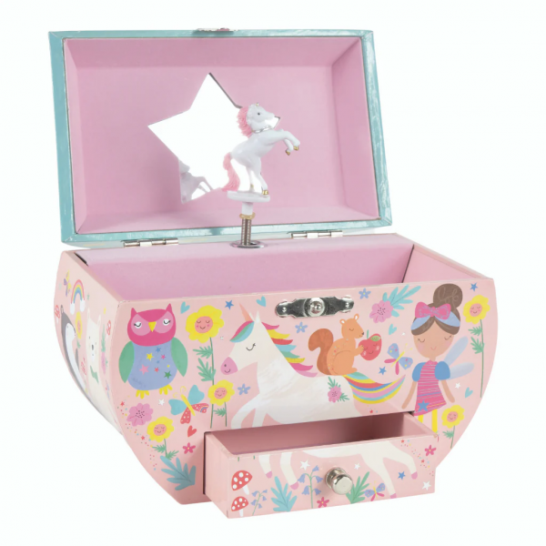 floss & rock rainbow fairy oval musical jewellery box