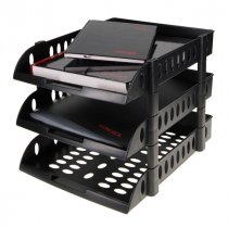Concept Three Tiered Paper Tray - Black