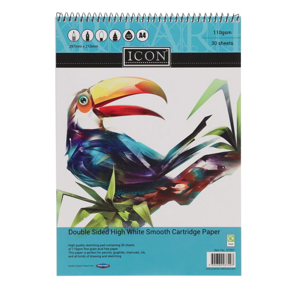 IconA4 110gsm Spiral Sketch Pad 30 Sheets
