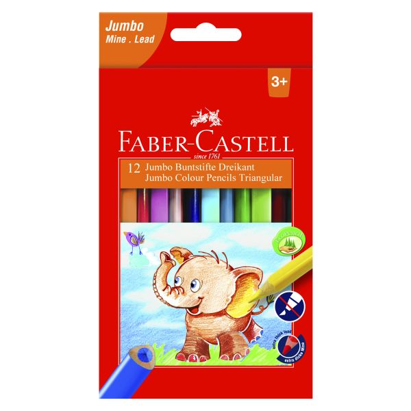JUMBO TRIANGULAR COLOUR PENCILS BOX 12