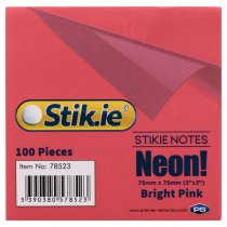 Stik.ie Stik.ie 75mm x 75mm Neon Sticky Notes - 4 Asst