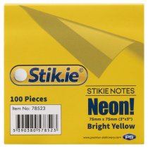 Stik.ie Stik.ie 75mm x 75mm Neon Sticky Notes - 4 Asst