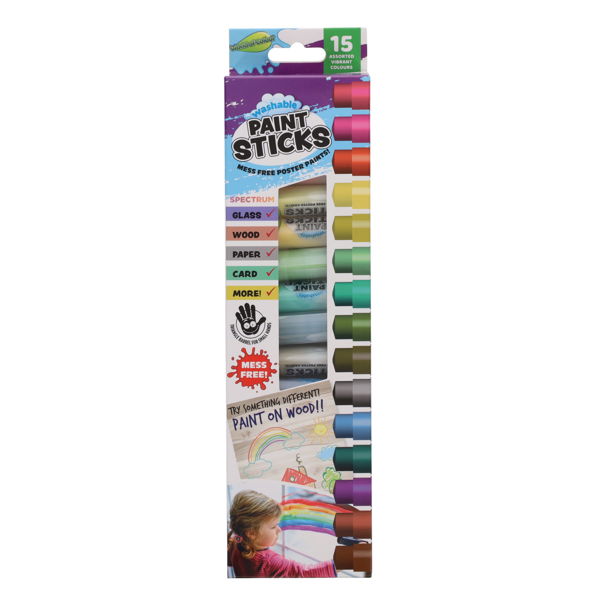 World of Colour Pkt.15 5g Washable Poster Paint Sticks - Pastel
