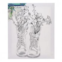 Icon 250x300mm Colour My Canvas - Floral Boots