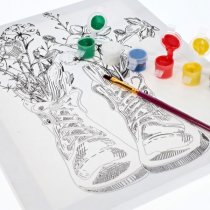 Icon 250x300mm Colour My Canvas - Floral Boots