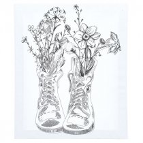Icon 250x300mm Colour My Canvas - Floral Boots