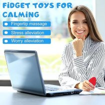 6pcs Worry Stones - Textured Thumb Silicone Colourful Stones