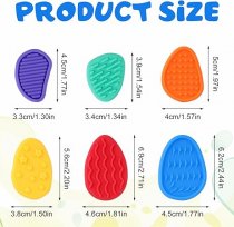 6pcs Worry Stones - Textured Thumb Silicone Colourful Stones