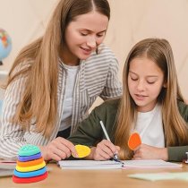 6pcs Worry Stones - Textured Thumb Silicone Colourful Stones