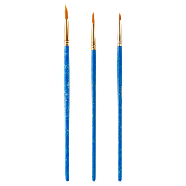 Icon 3pce Brush Set In Wallet - Golden Taklon Round