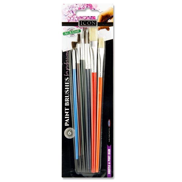 Icon Pkt.6 Assorted Size Paint Brush