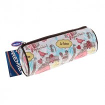 Round Premier Paris Print Pencil case