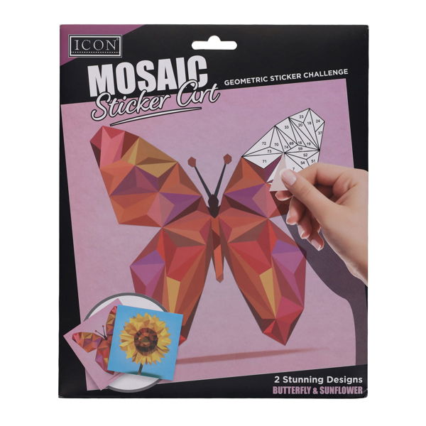 Icon Mosaic Sticker Art - Butterfly & Sunflower