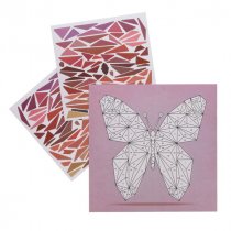 Icon Mosaic Sticker Art - Butterfly & Sunflower