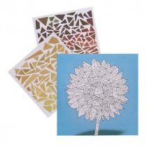 Icon Mosaic Sticker Art - Butterfly & Sunflower