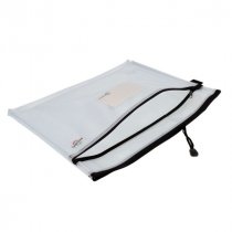 Premto A4+ Extra Durable Double Pocket Mesh Storage Wallet - Clear Pearl