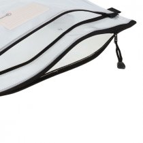 Premto A4+ Extra Durable Double Pocket Mesh Storage Wallet - Clear Pearl