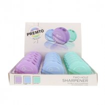 Premto Pastel Twin Hole Sharpener - 3 Asst