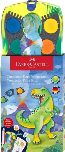 Faber-Castell 125036 Dino Connector Watercolour Box with 12 Colours