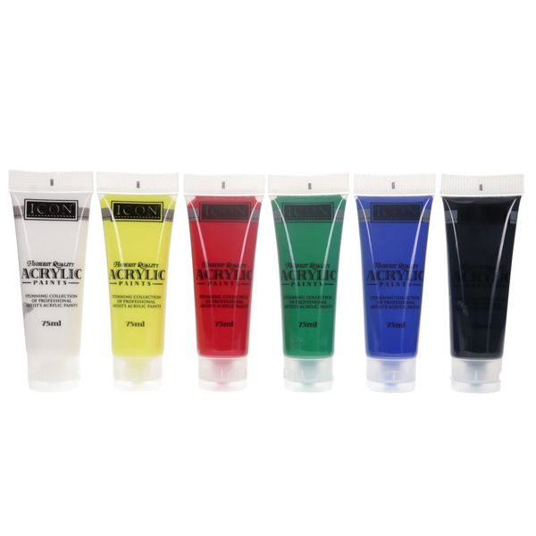 Icon Set 6x75ml Acrylic Paints - Bright