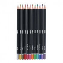 Icon Tin Box 12 Colouring Pencils - Metallic