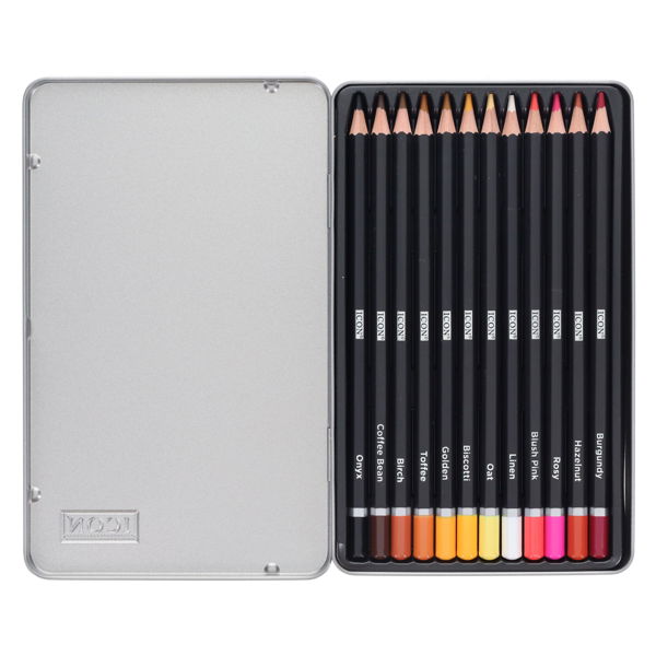 Icon Tin Box 12 Colouring Pencils - Skin