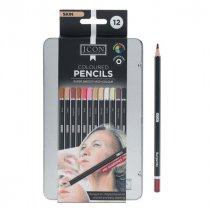 Icon Tin Box 12 Colouring Pencils - Skin