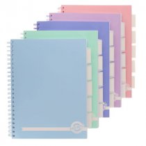 Premto Pastel A4 200pg 5 Subject Project Book-assorted colours