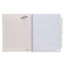 Premto Pastel A4 200pg 5 Subject Project Book-assorted colours