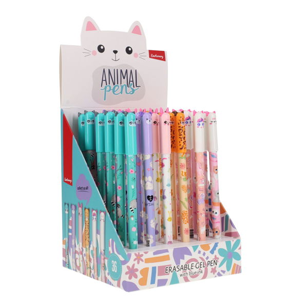 Erasable Animal Gel Pens - Asst CDU