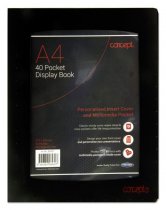 A4 40 Pocket Presentation Display Book - Black