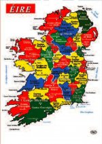 Poster - Map Of Ireland (Irish)-As Gaeilge