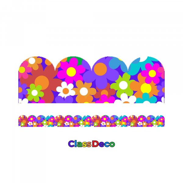 Scalloped Trimmer - "Vibrance" Colourful Daisies (12m)