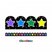 Scalloped Trimmer - ″Vibrance″ Rainbow Stars (12m)