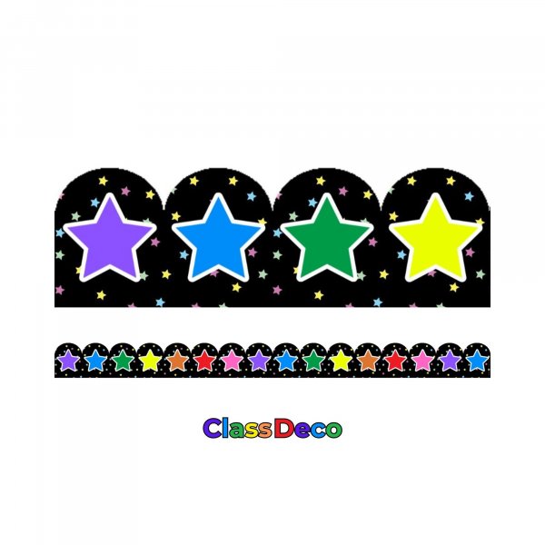 Scalloped Trimmer - "Vibrance" Rainbow Stars (12m)