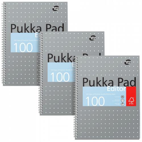 PUKKA Spiral A4 100pg Ruled , perforated.