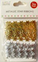 Simply Creative Metallic Star Ribbons 3m