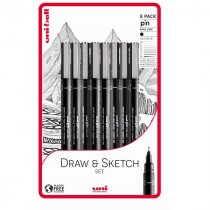 PIN 8pc BC DRAW & SKETCH PFP .05,.1,.3,.5,.8,1.0,1.2 BR BLK