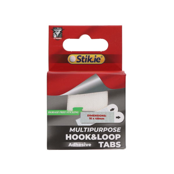 Stik.ie Stik-Ie Pkt.12 Removable Hook & Loop Tabs - 16X48mm