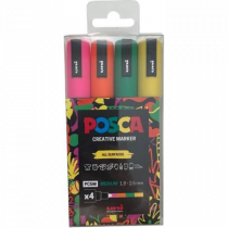 Posca Set of 4 PC-5m Vibrant Tones