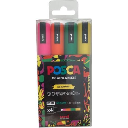 Posca Set of 4 PC-5m Vibrant Tones