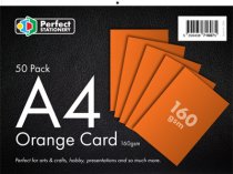 A4 Orange Card 160gsm- 50 pk