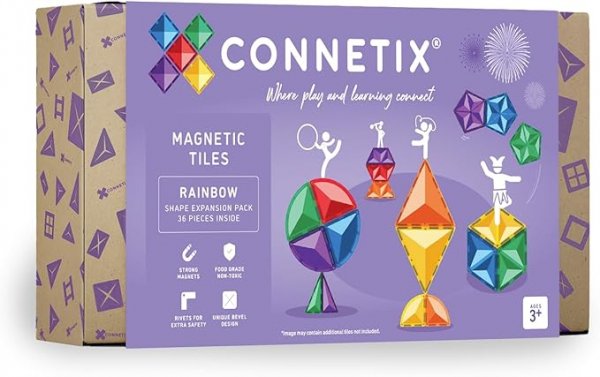 CONNETIX Rainbow Shape Expansion Pack, 36 Pieces